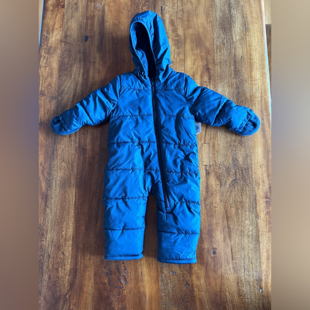 NWT Unisex Water-Resistant Hooded Snowsuit for Baby Navy 18-24M